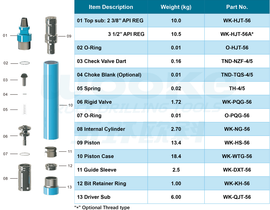 WOOKE56 DTH Hammer WOOKE56 DTH Hammer